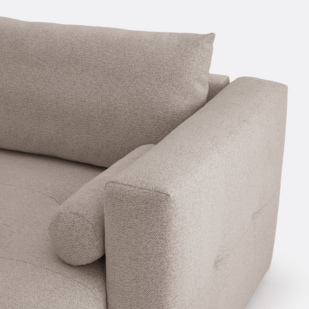 Sofá cama esquinero reversible de 3 plazas, chenilla jaspeada, MASI marrón grisáceo, LA REDOUTE INTERIEURS