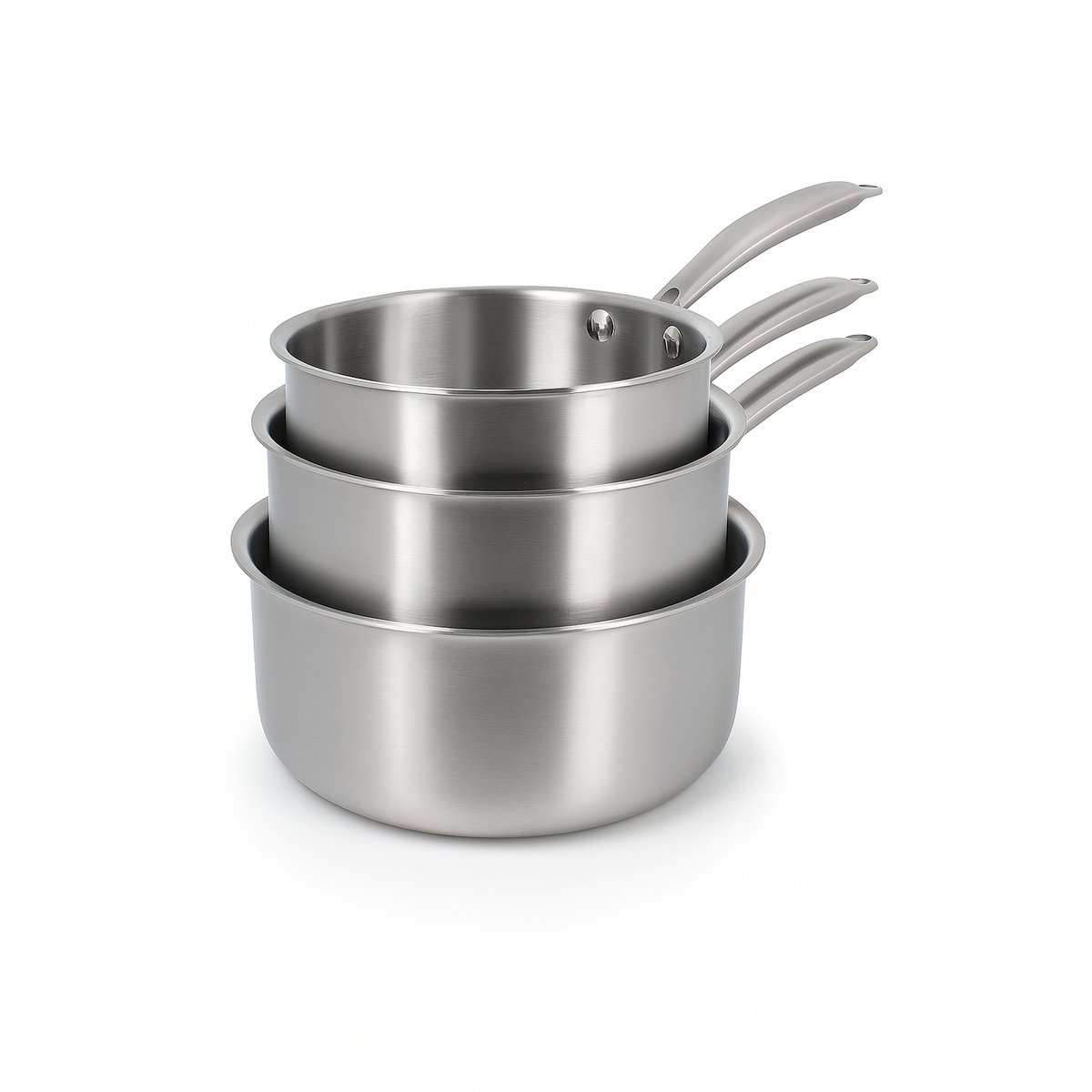 Set de 3 casseroles 16/18/20 cm en acier inoxydable, TRIPLY inox, MENASTYL