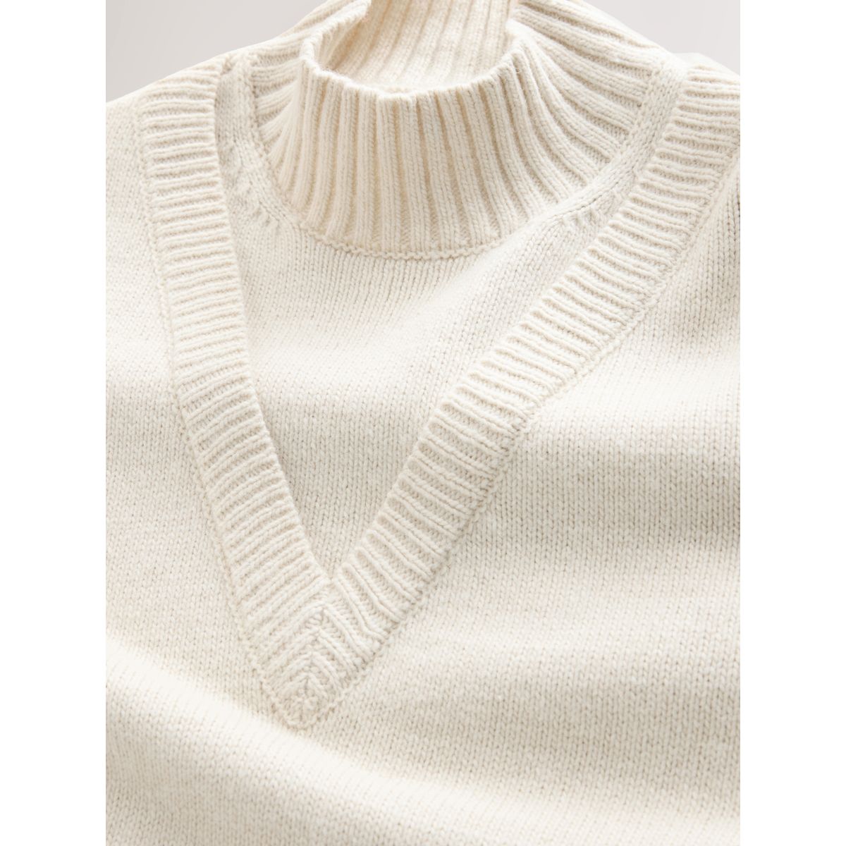 Pull en laine et effet superposé écru, NEXT