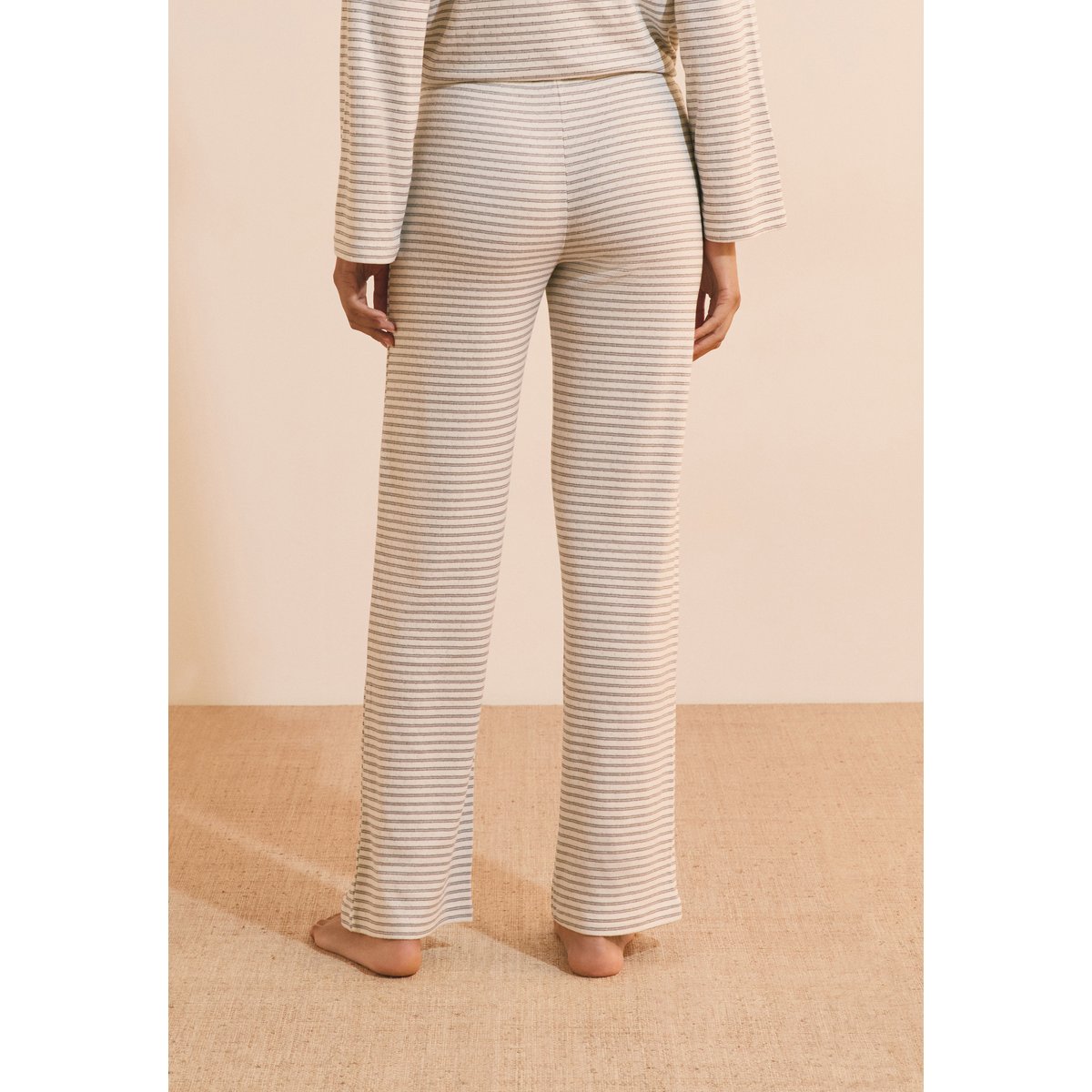 Pantalon de pyjama à rayures avec cordon de serrage BENO gris, ETAM