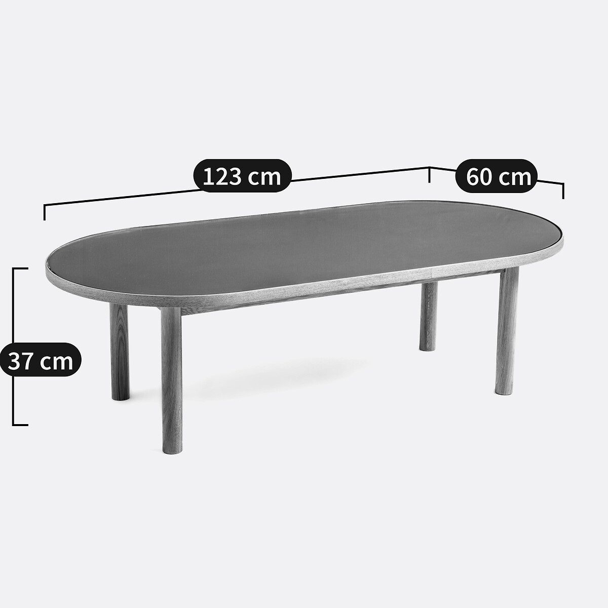 Table basse chêne, plaqué et verre, Evergreen vert eucalyptus, LA REDOUTE INTERIEURS