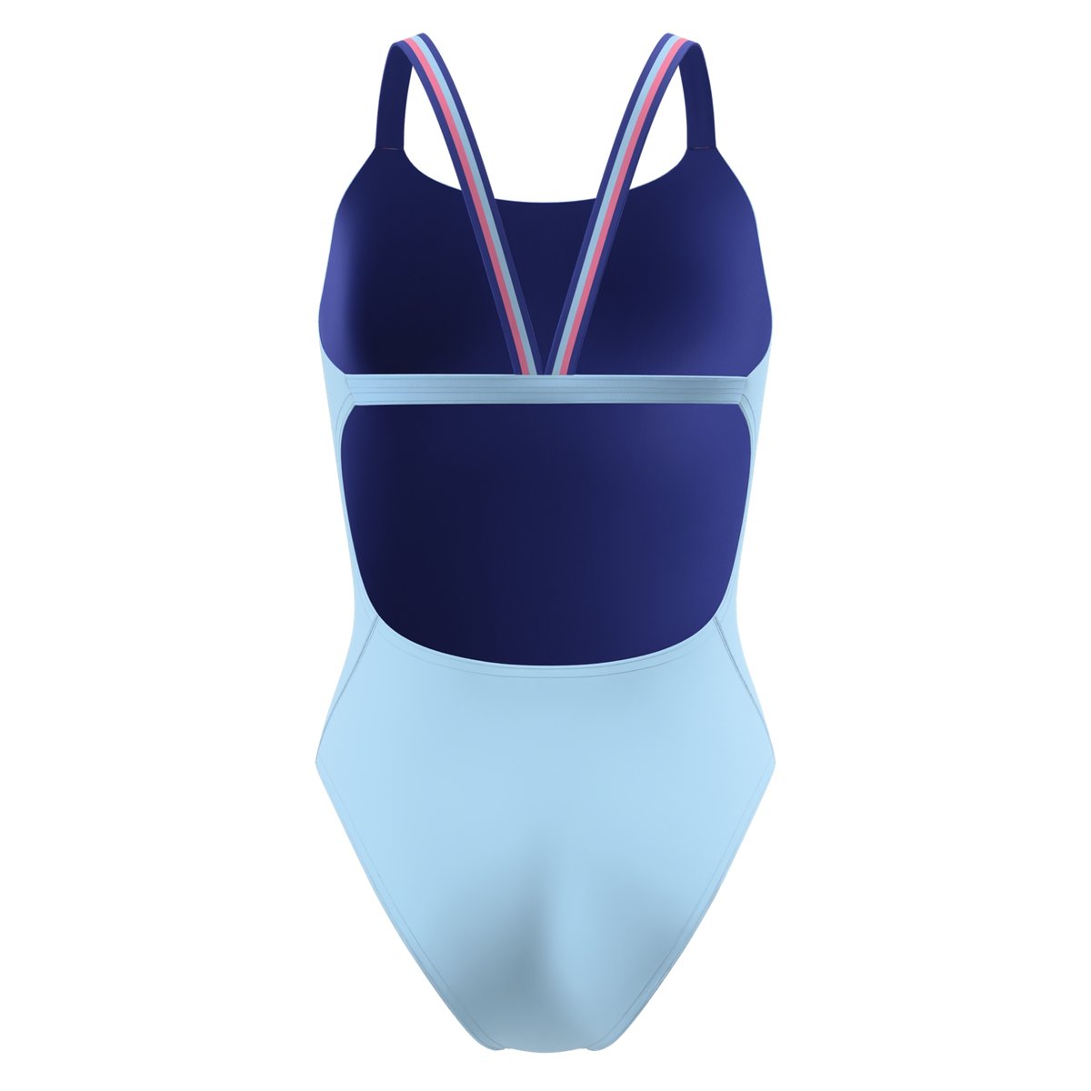 Maillot de bain 1 pièce à bretelles contrastées motif/style uni bleu, SPEEDO