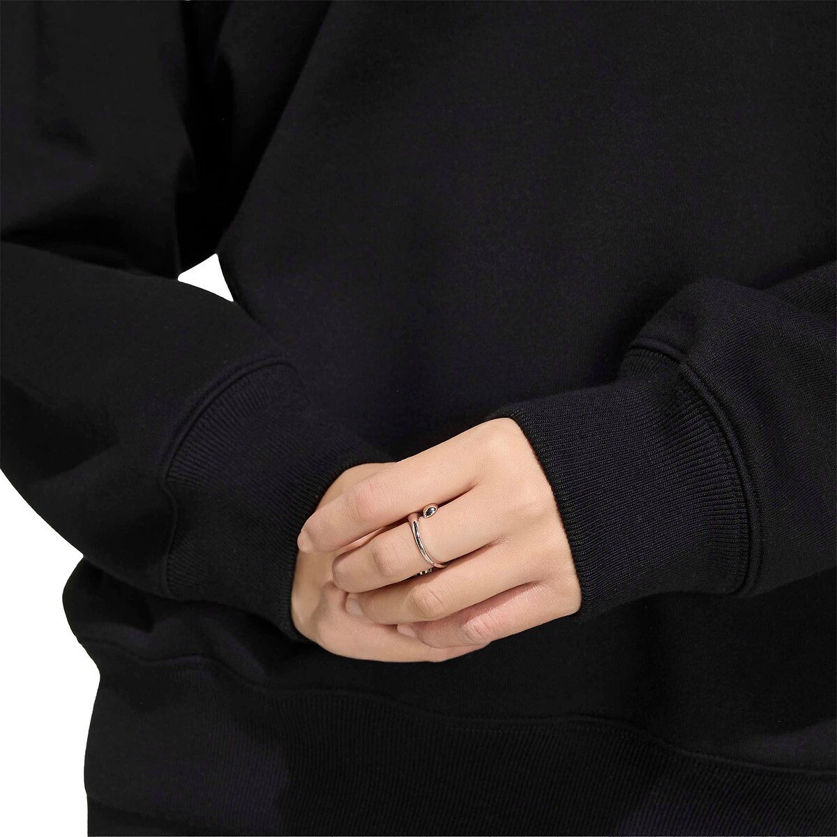 Sweat col rond, logo poitrine Essentials noir, adidas Originals
