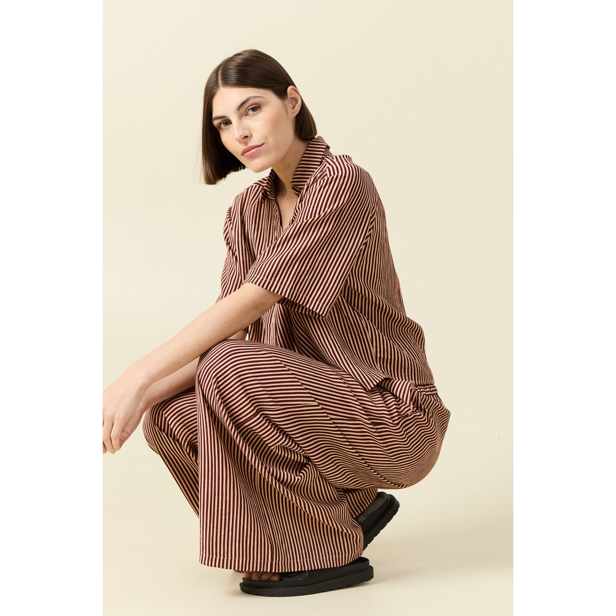 Blouse manches courtes fluide violet, BONOBO