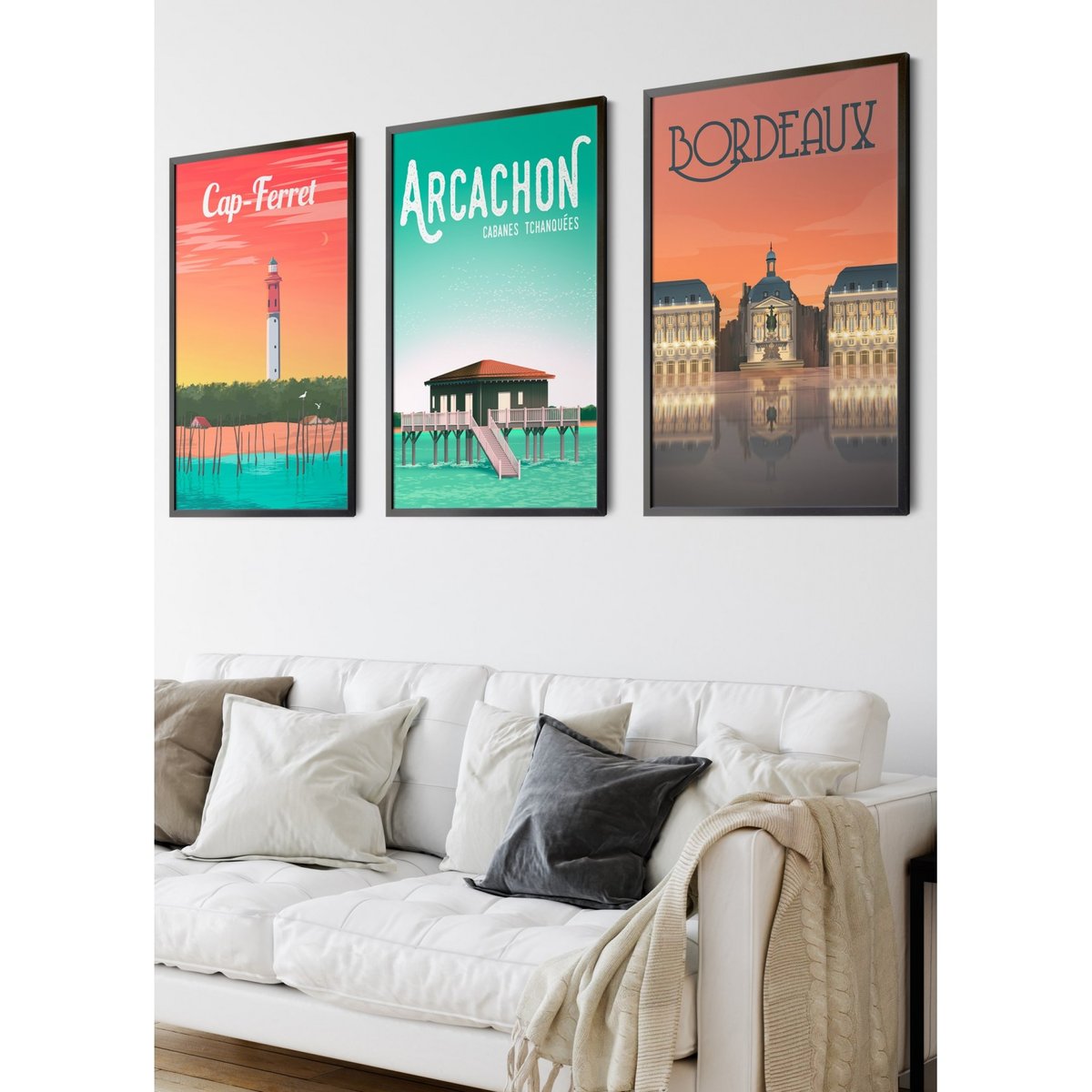 Affiche ville Arcachon blanc, L'AFFICHERIE
