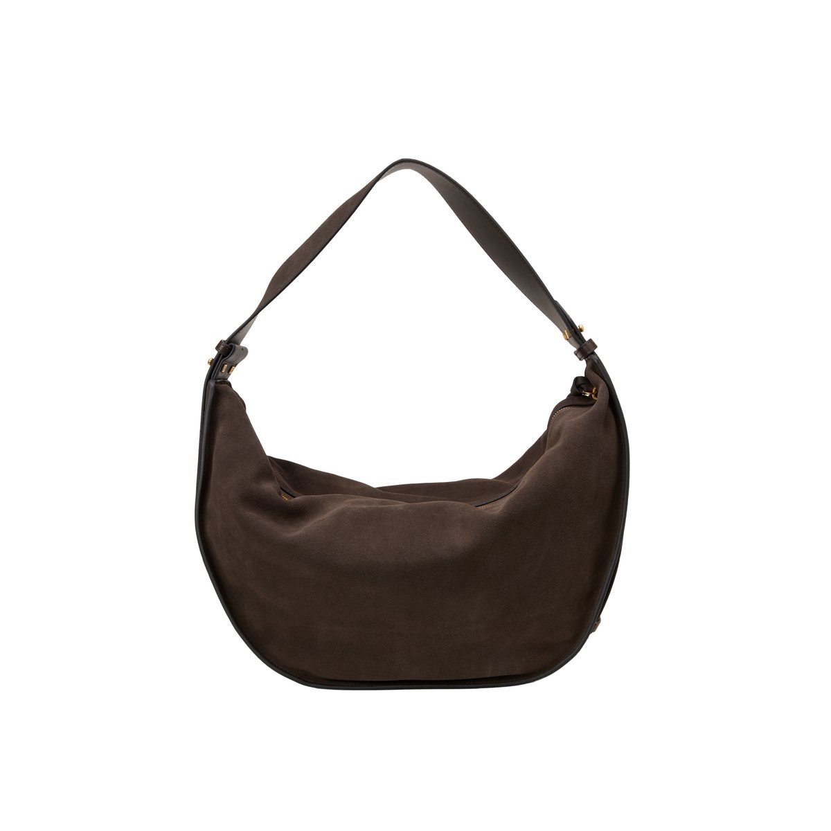 Sac à bandoulière en cuir velours doux marron foncé, MARC O'POLO