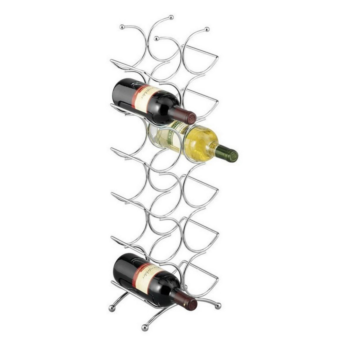 Casier à vin métal chromé 12 bouteilles argent, ZELLER PRESENT