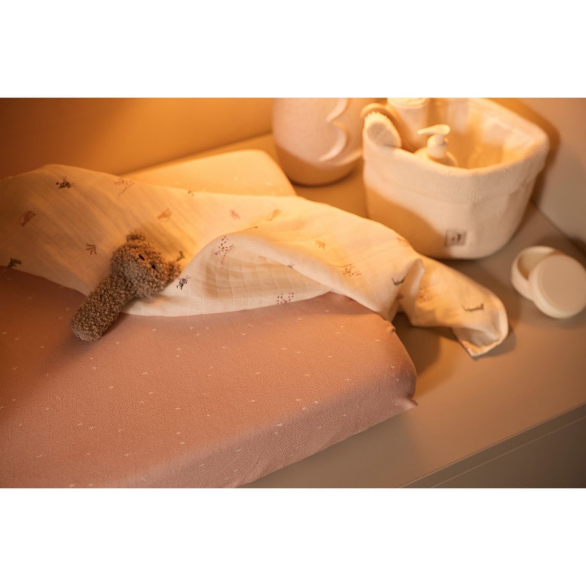 Housse matelas à langer 50x70 cm Jersey Twinkling Wild Rose twinkling wild rose, JOLLEIN