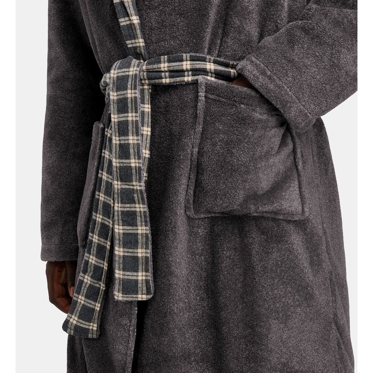 Peignoir de chambre réversible dalomon ceinture gris, GALERIES LAFAYETTE