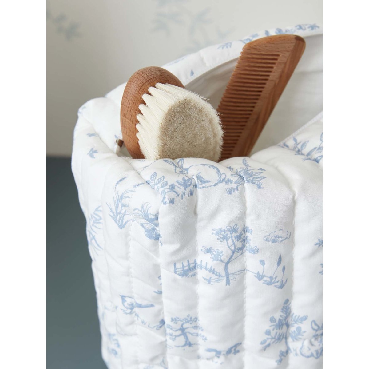 Trousse de toilette esprit toile de Jouy jouy bleu, CYRILLUS