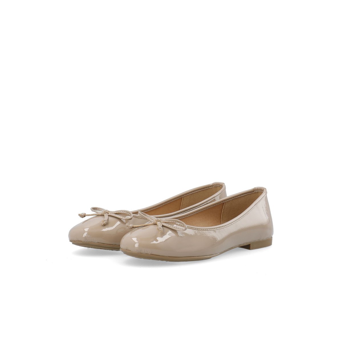 Ballerines beige - nougatpatent, BIANCO