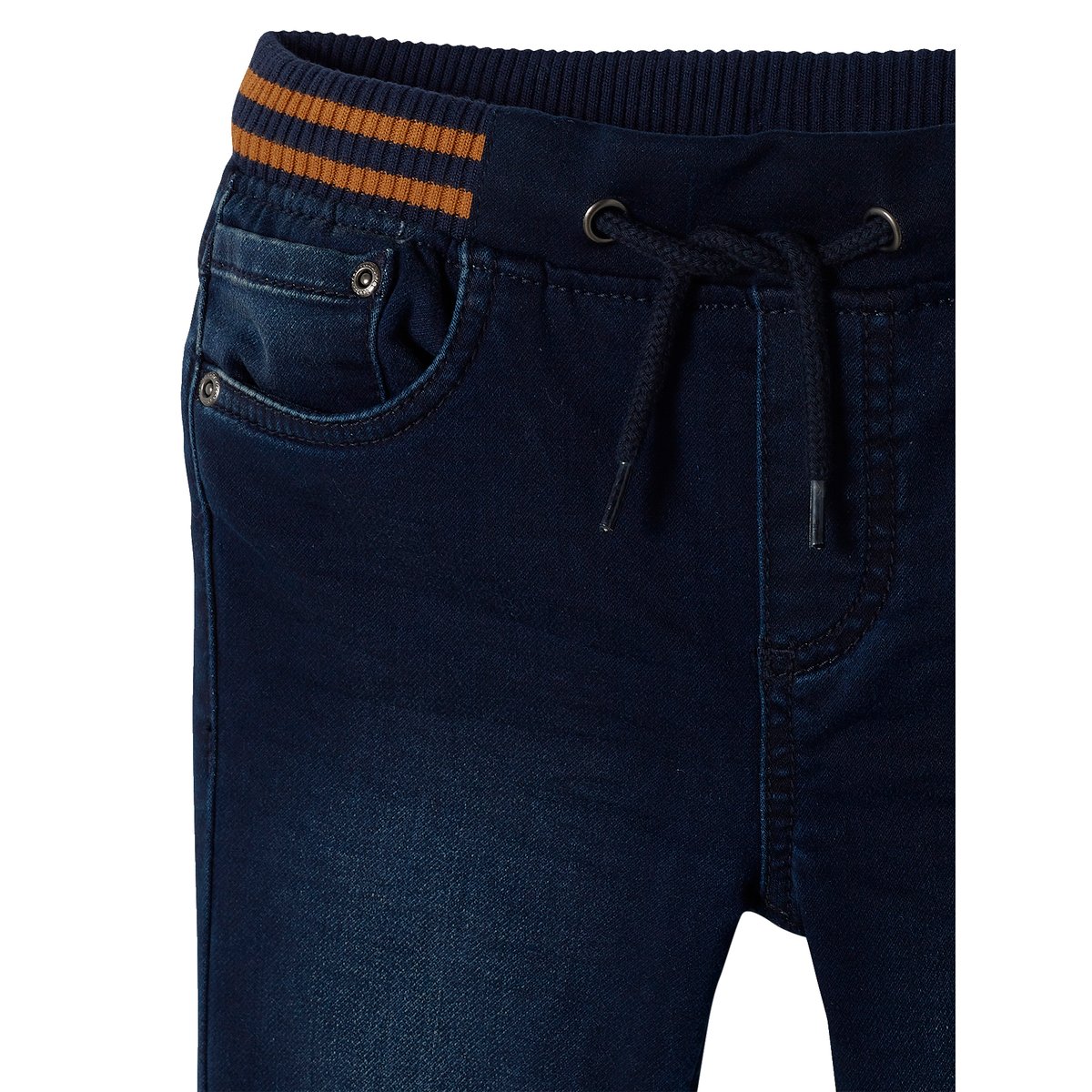 Pantalon droit en molleton effet denim brut fonce, VERTBAUDET