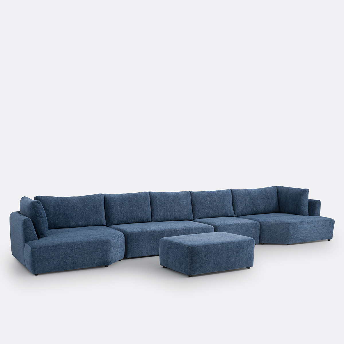 Module d'angle droite/gauche chenillé chiné Monica bleu nuit, LA REDOUTE INTERIEURS