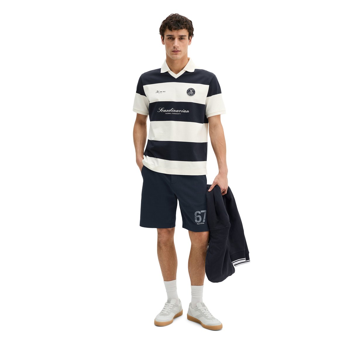 MOP Club '67 Football Tricot Polo, Maillot lourd en coton bio de qualité lourde bleu foncé, MARC O'POLO