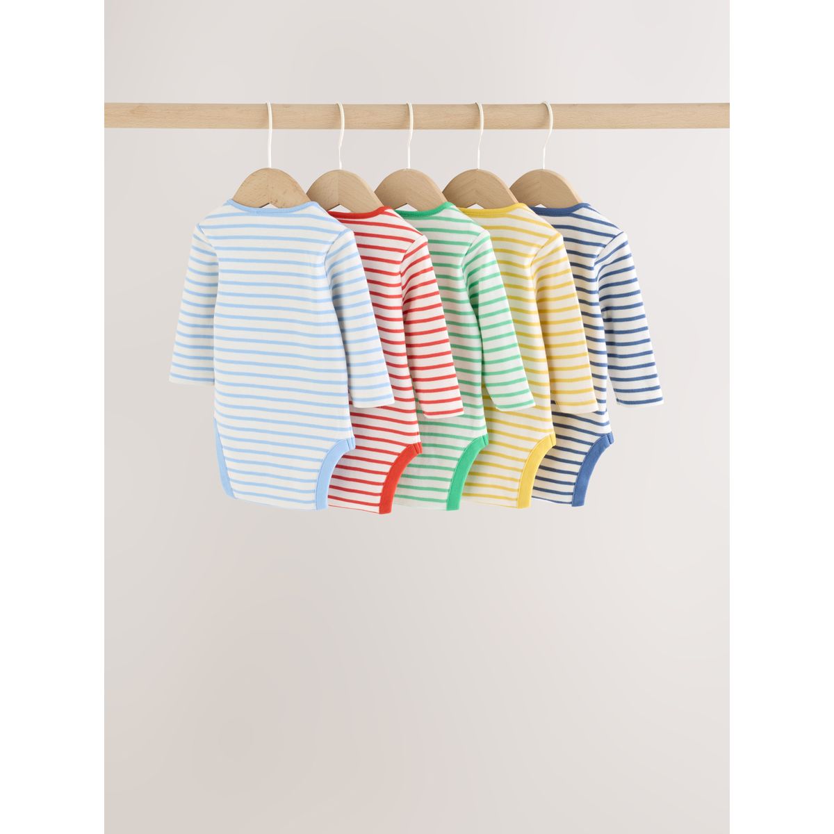 Body à manches longues bébé, lot de 5 rayure brillante, NEXT