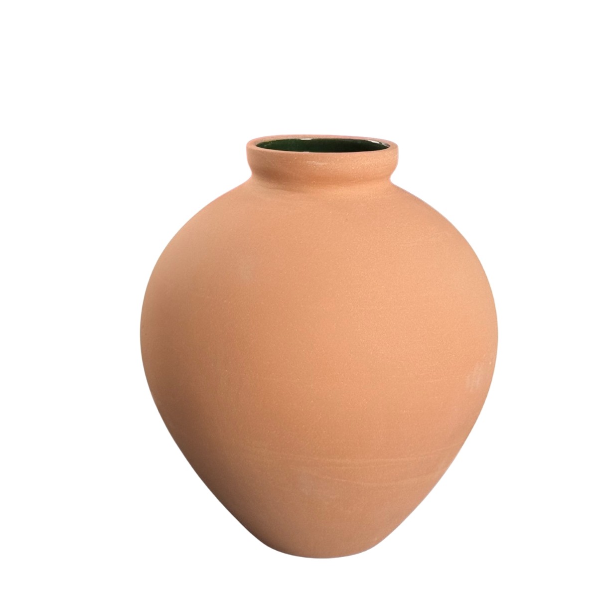 Vase artisanal en terre cuite - intérieur émaillé vert, ARKO vert, GERARD LAMY