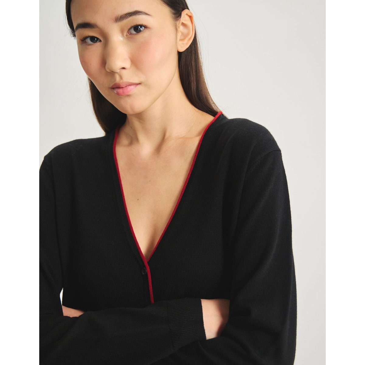 Cardigan Clotaire en laine mérinos noir, INES DE LA FRESSANGE PARIS