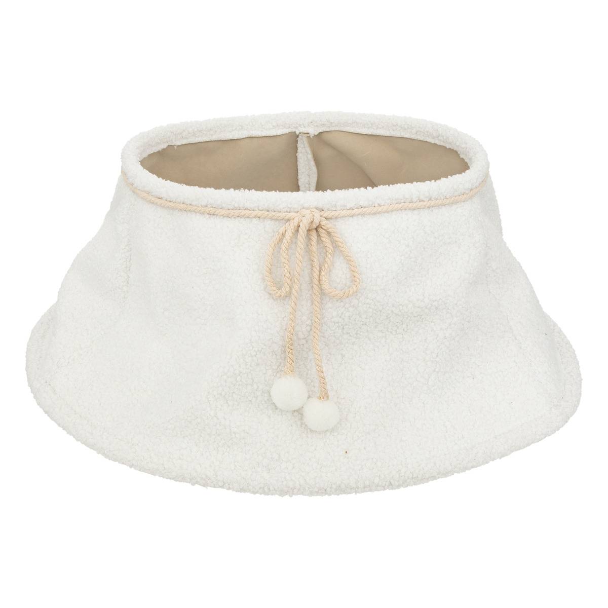Cache pied de sapin bouclette D56 cm blanc, FEERIC LIGHTS & CHRISTMAS