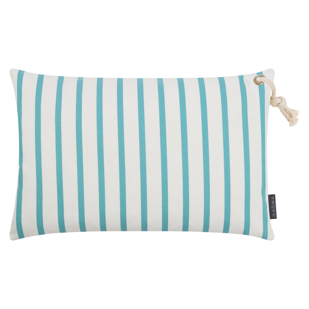 Housse de coussin extérieur rayée dralon MALTA turquoise, MAGMA HEIMTEX