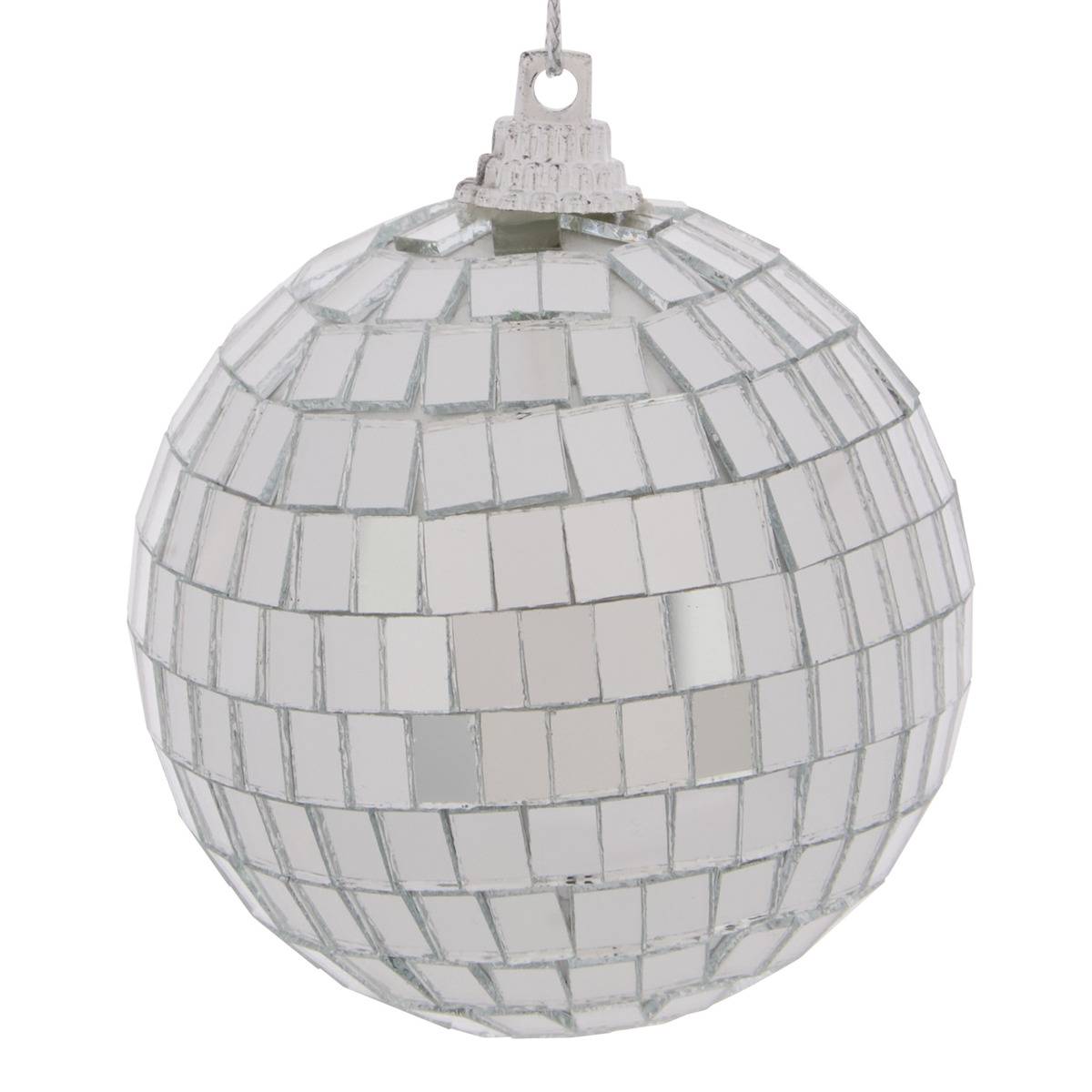Boule de Noël facettée argentée D. 60 mm argent, FEERIC LIGHTS & CHRISTMAS