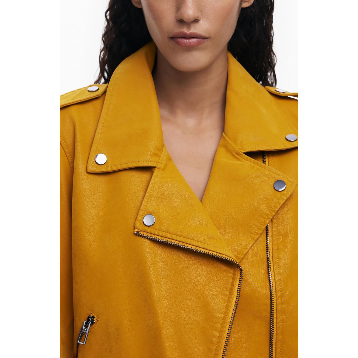 Veste biker effet cuir jaune, DESIGUAL