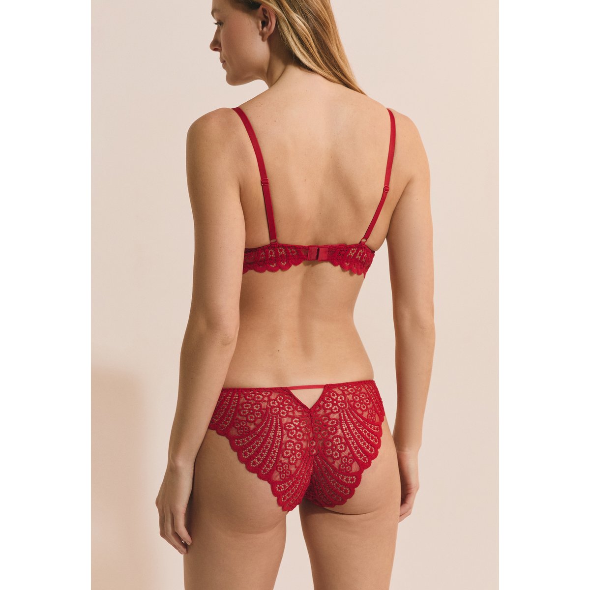Culotte en dentelle ETREINTE rouge, ETAM
