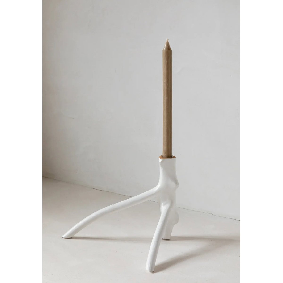 Bougeoir bois 3 pieds TRIPLE TWIG blanc, BAZAR BIZAR