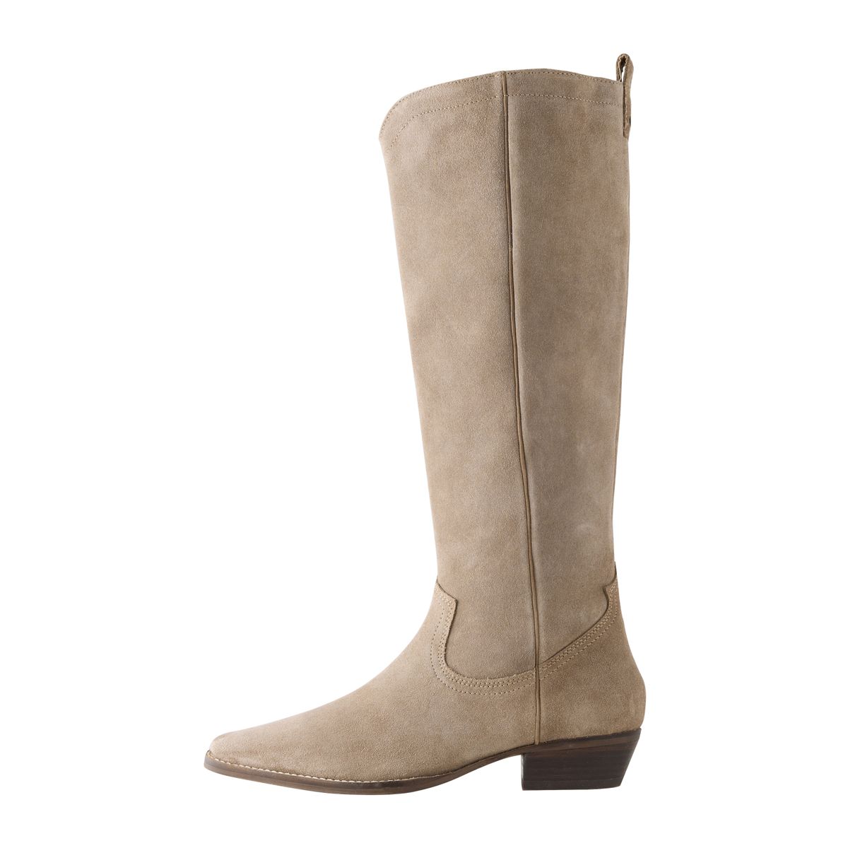 Bottes western hauteur genou contrastantes mélange de cuir suédé marron taupe, NEXT