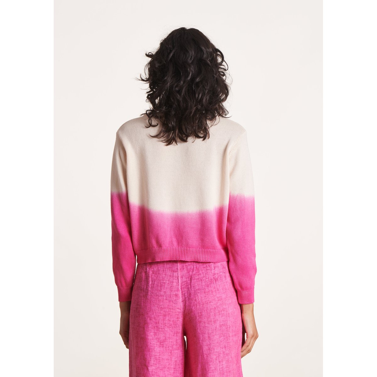 Pull court en coton imprimé dip dye tropical, LA FEE MARABOUTEE