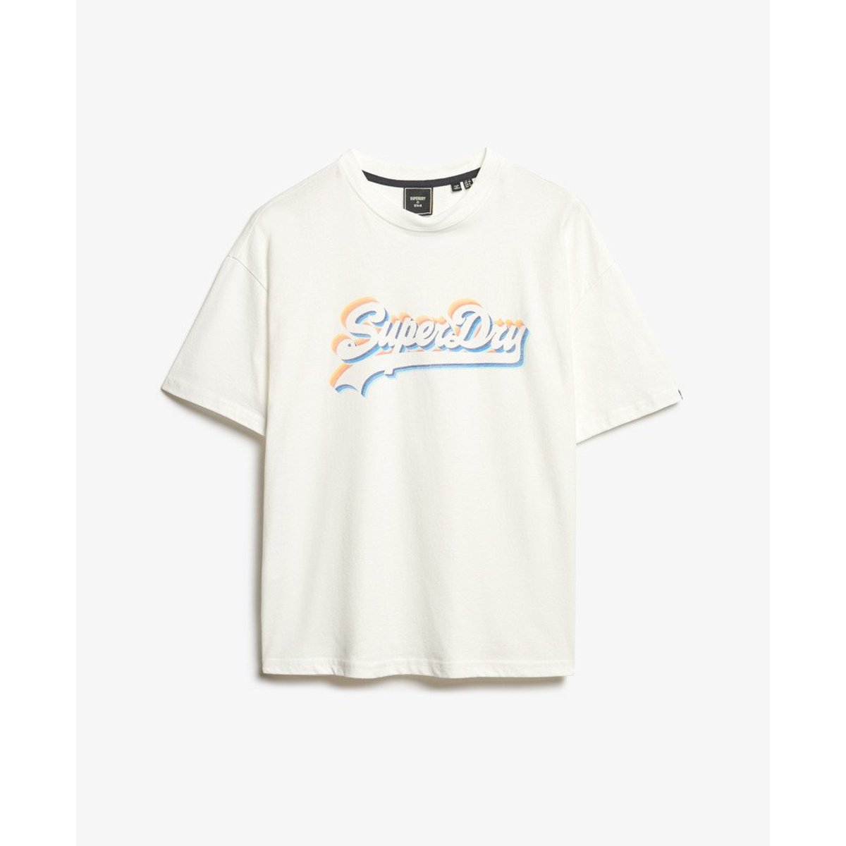 T-shirt Vintage Logo Rainbow blanc cassé, SUPERDRY