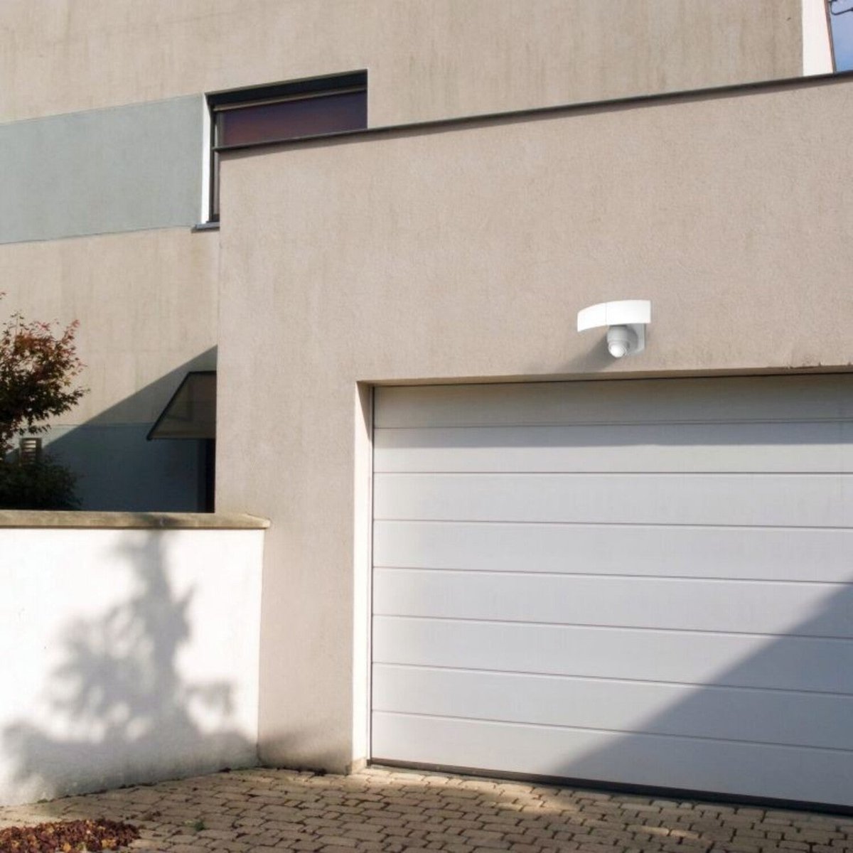 Double projecteur mural sur secteur blanc deux têtes orientables avec détecteur de mouvement ARC LED blanc froid H15,6cm white, LUMISKY