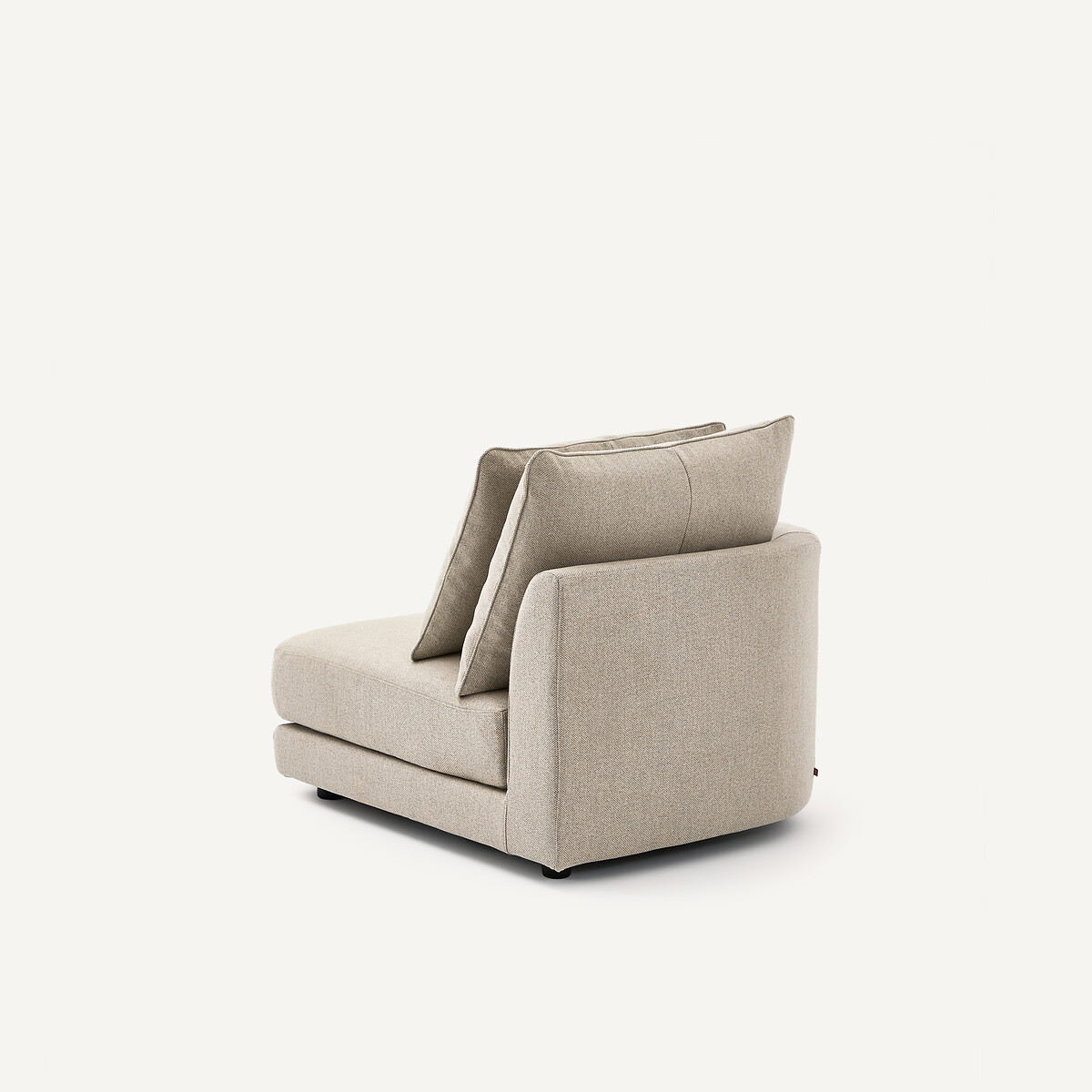Linkes, abgerundetes, modulares Halbsofa aus Tweed, TIBERIO natur/hellgrau, AM.PM