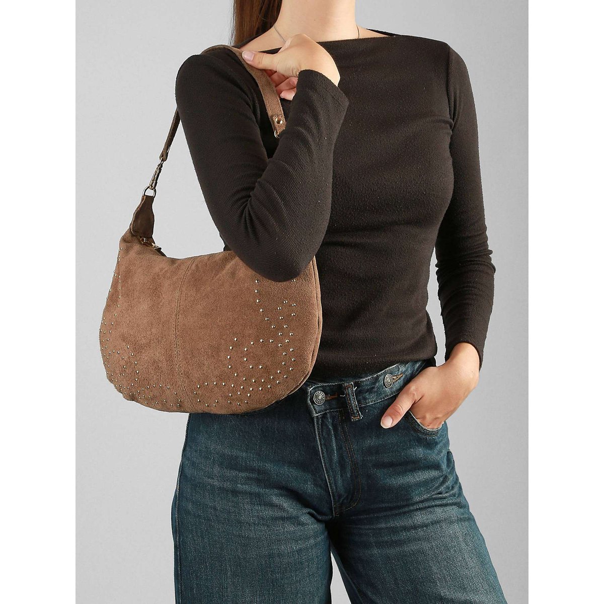 sac porté épaule Velvet taupe, MILANO