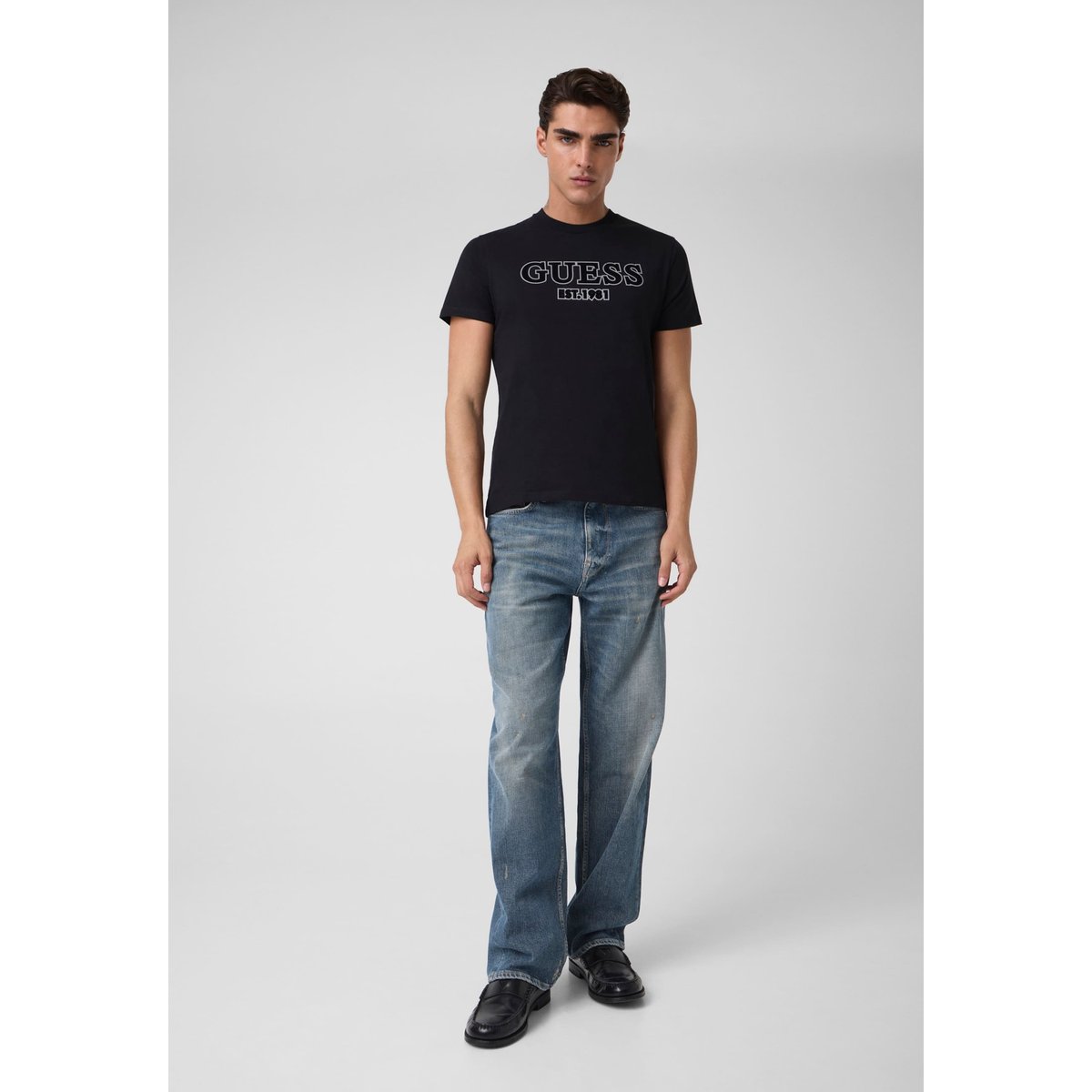 T-Shirt Avec Logo Imprimé noir, GUESS