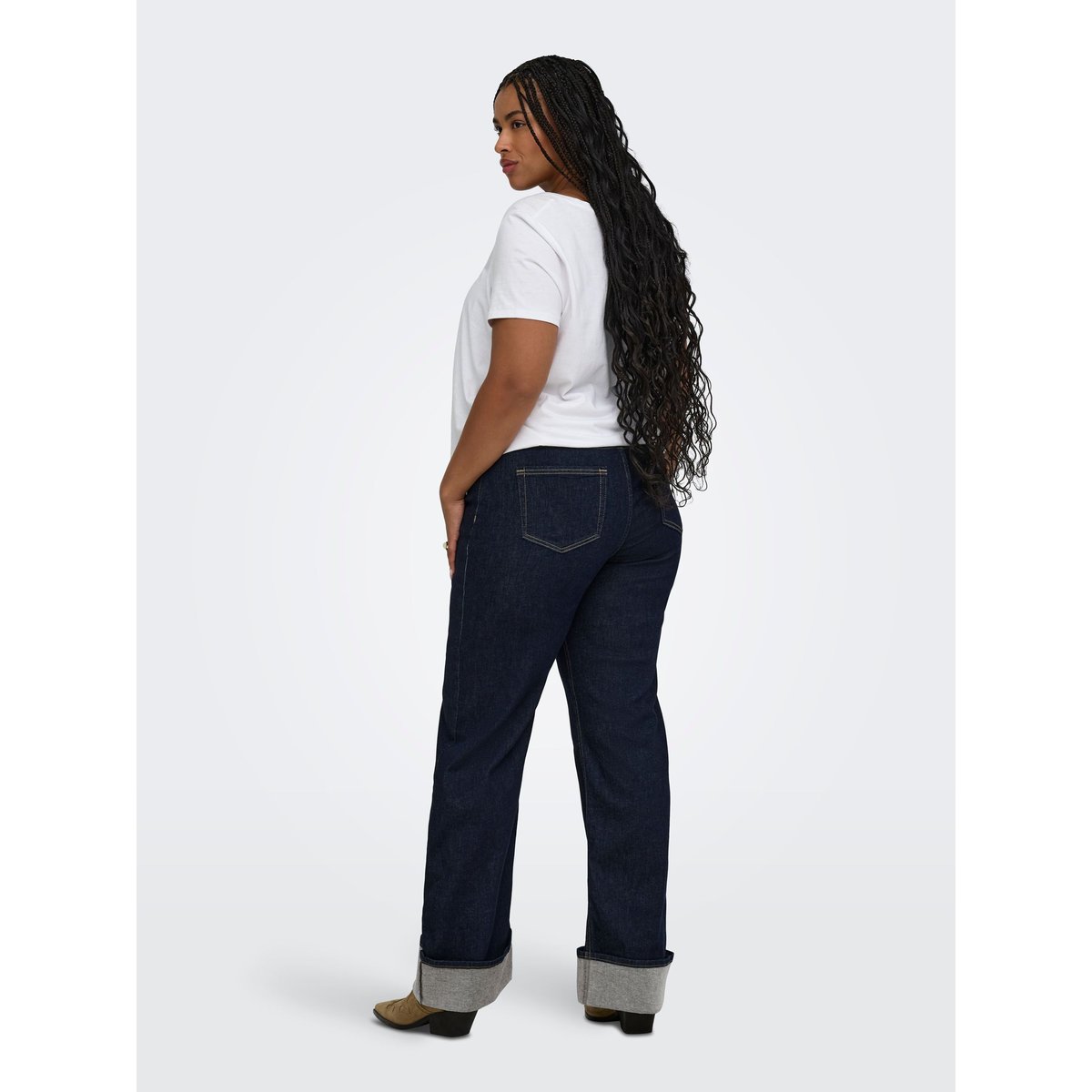 Jean À Jambe Large dark blue denim, ONLY CARMAKOMA