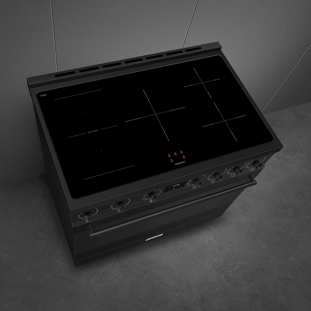 Piano de cuisson induction 5 feux 90 cm C9IPN2 noir mat, SMEG