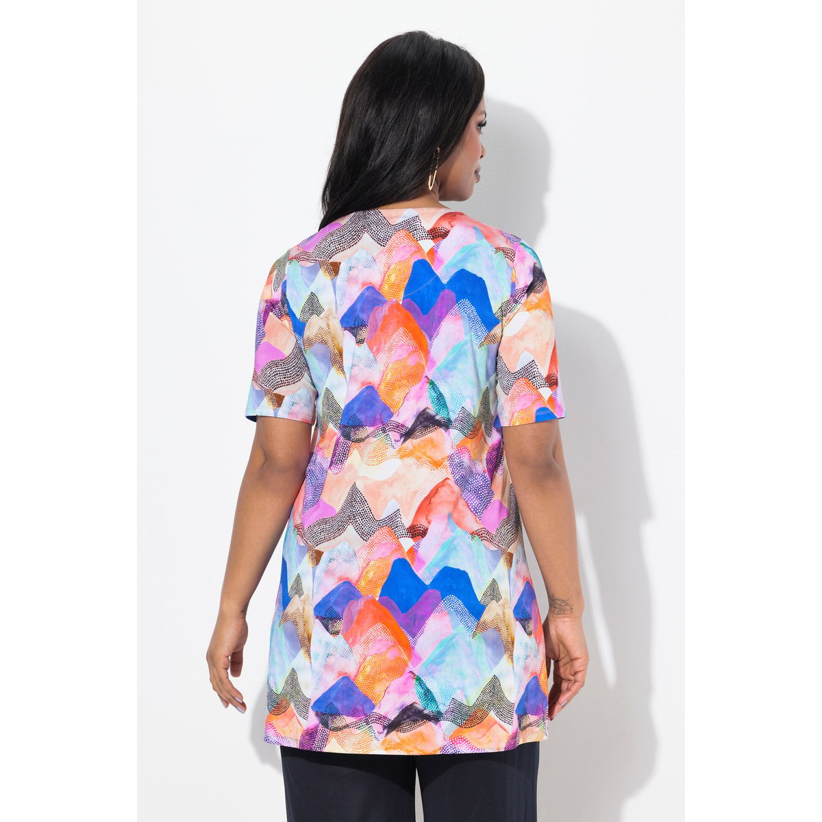 T-shirt long bleu turquoise, ULLA POPKEN