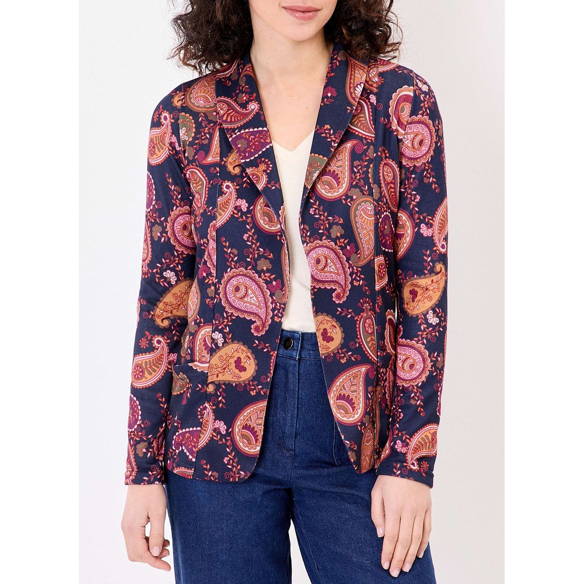 Veste souple maille CATLINE bleu marine keo, LA FIANCÉE