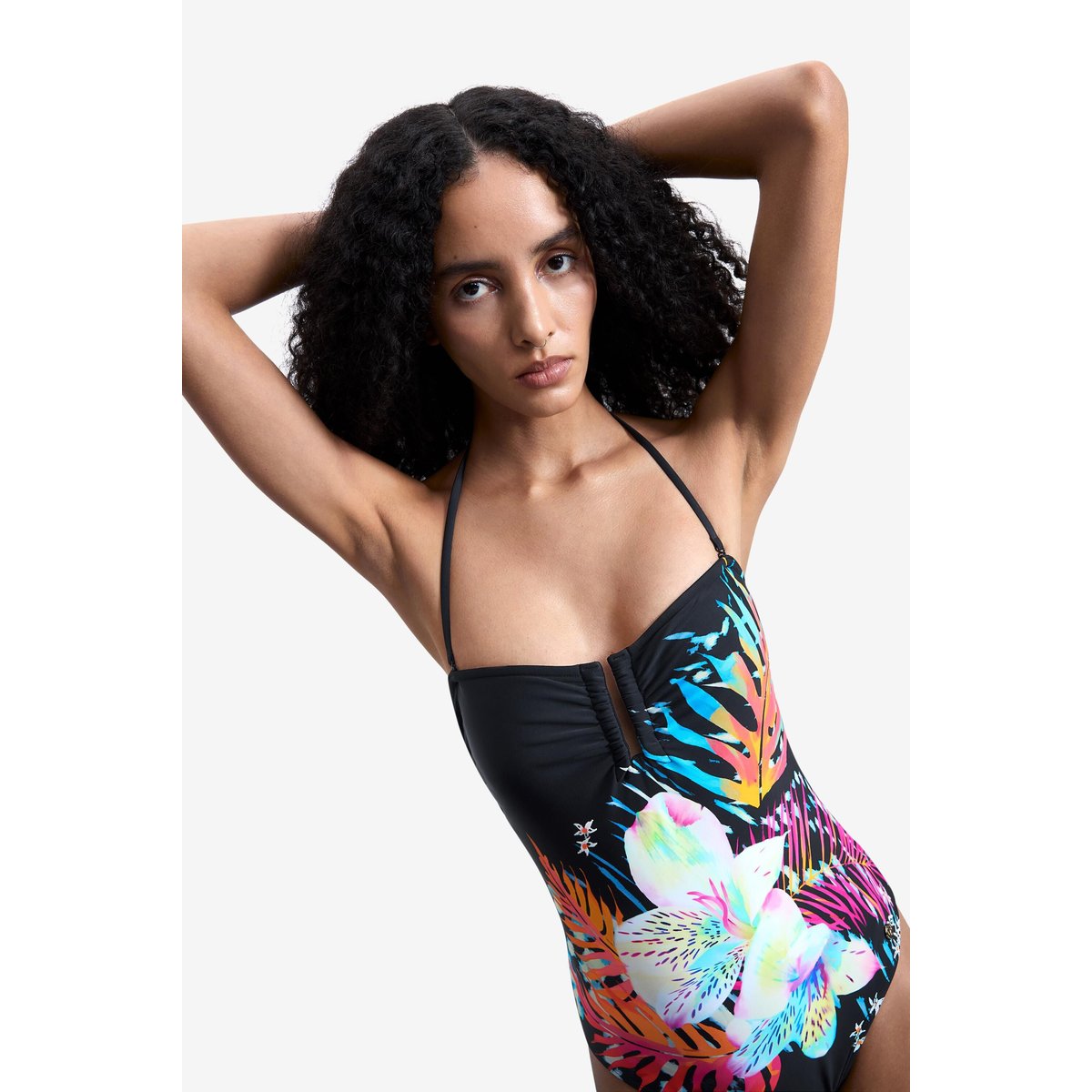 Maillot de bain tropical noir, DESIGUAL