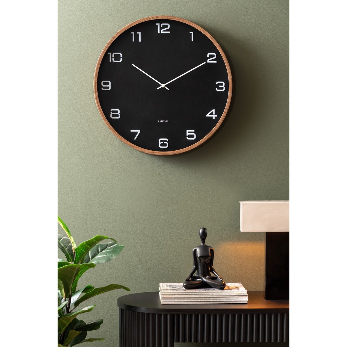 Horloge Murale Plastique DELICADO LARGE noir, KARLSSON
