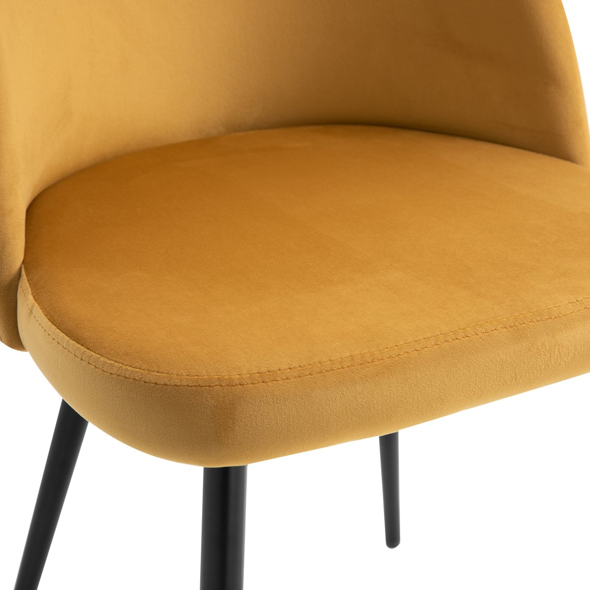 Chaise de salle à manger Velours Jaune jaune moutarde, noir, HOMCOM