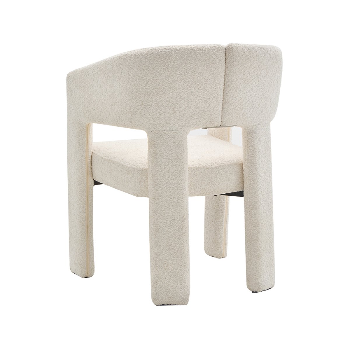Fauteuil en tissu bouclette, GASPARD beige, BEST MOBILIER
