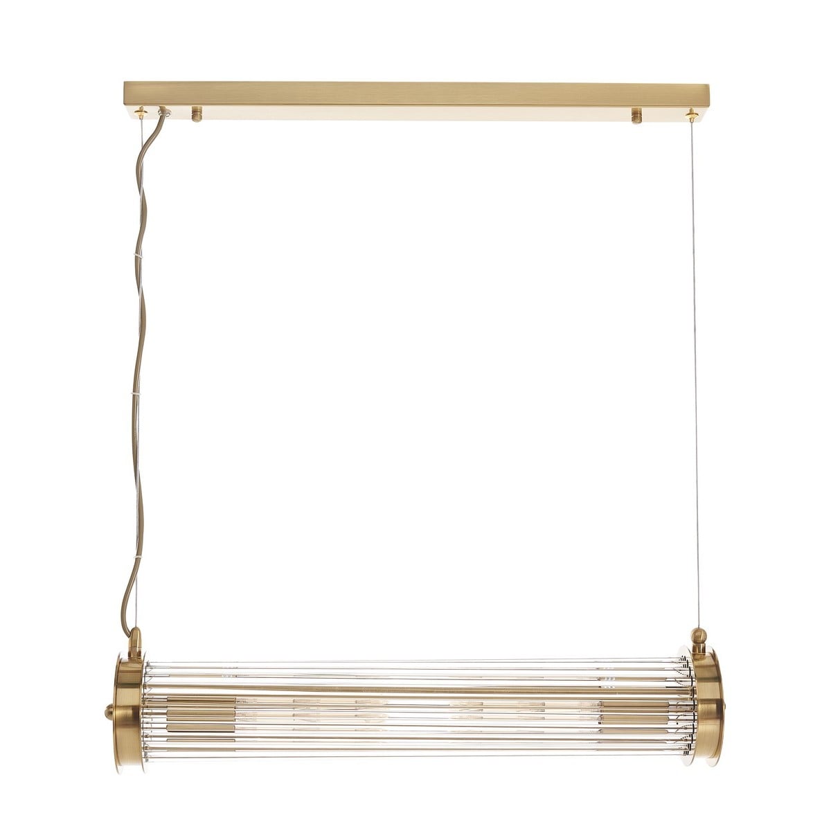 Lustre simple en métal laiton doré TUBES laiton, SIGNATURE