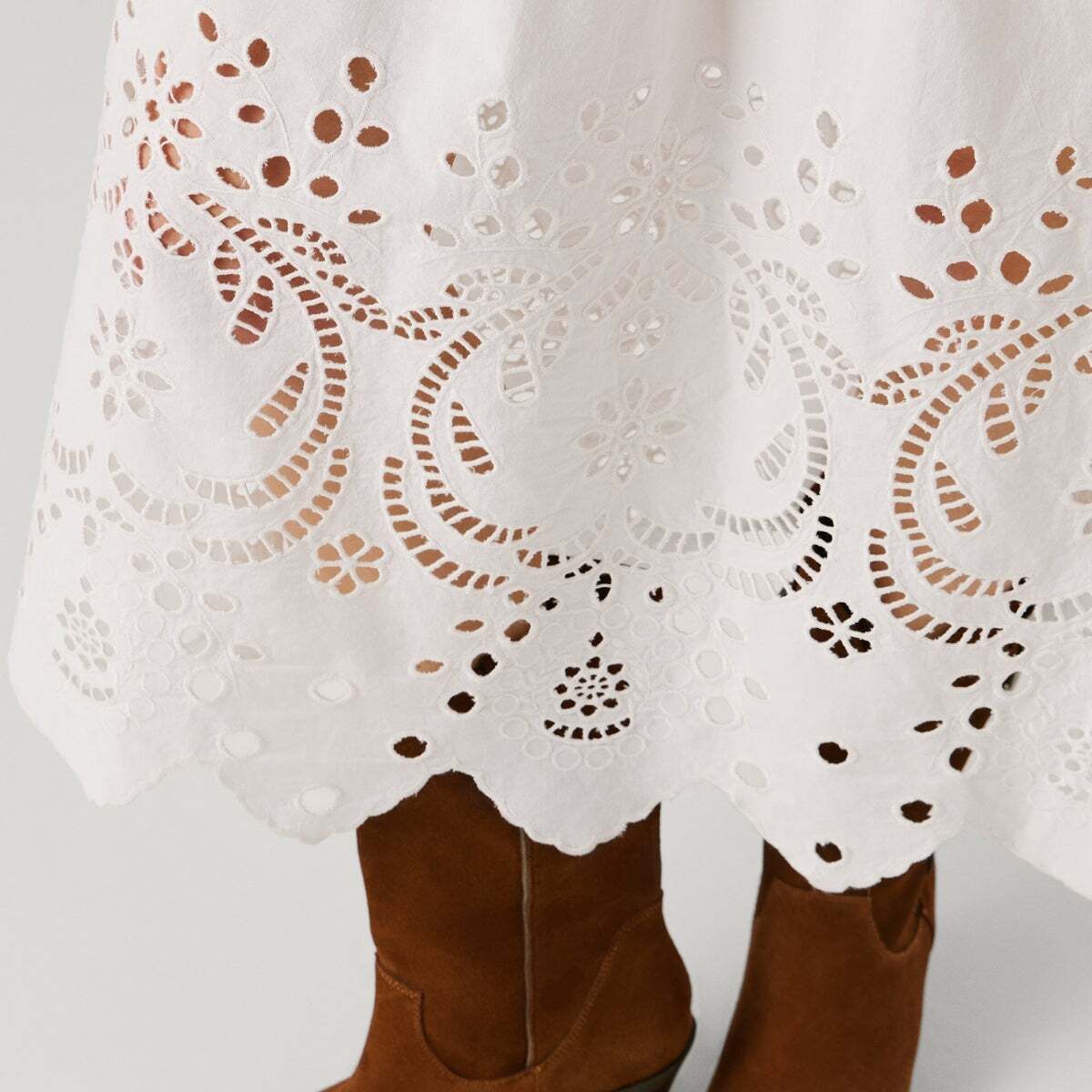 Robe longue, sans manches, avec détail broderies blanc, PEPE JEANS
