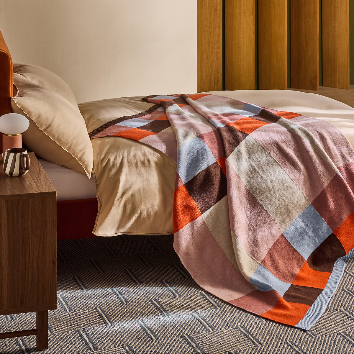 MADE.COM Keava Knitted Throw orange, MADE