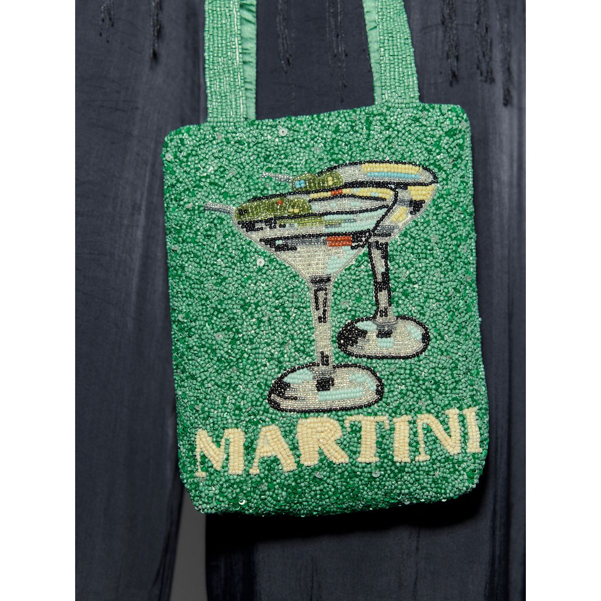 Sac à main avec ornements martini vert, NEXT