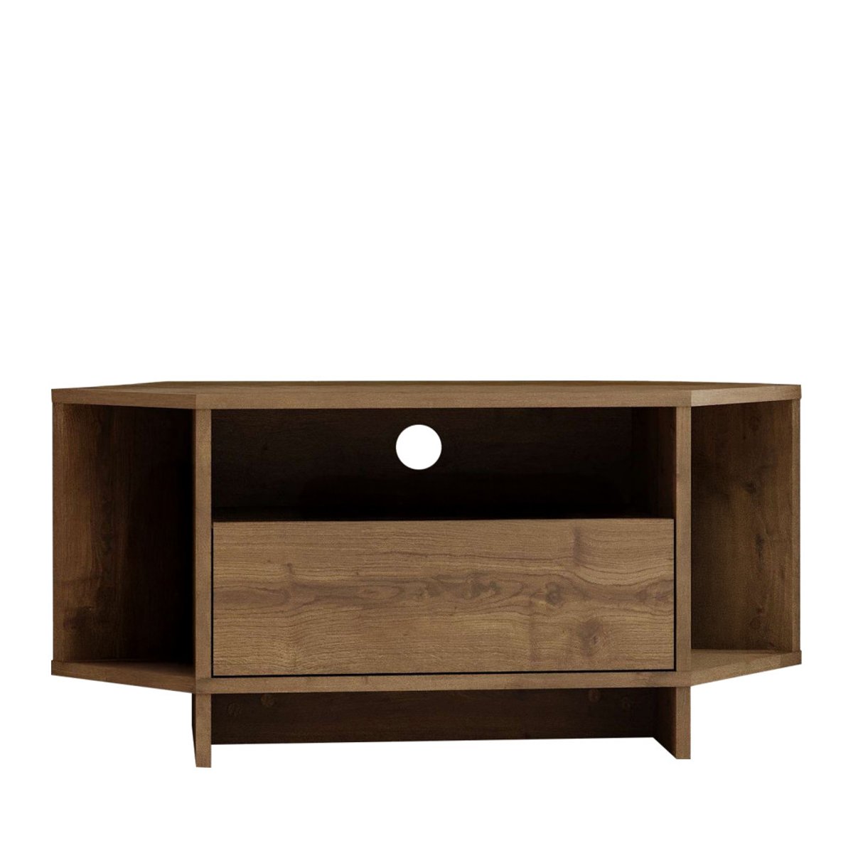 Meuble TV d'angle 1 porte en bois L95,7cm- CANO bois foncé, DRAWER