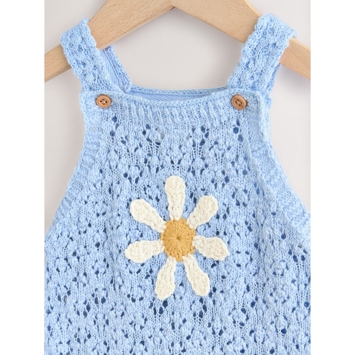 Barboteuse bébé en maille marguerite bleue, NEXT