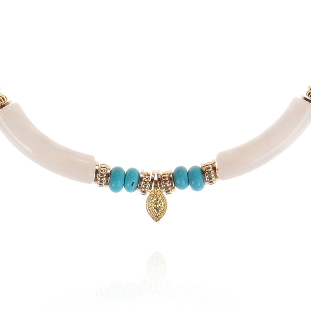 Collier de perles et pampilles BERBERE blanc, HIPANEMA
