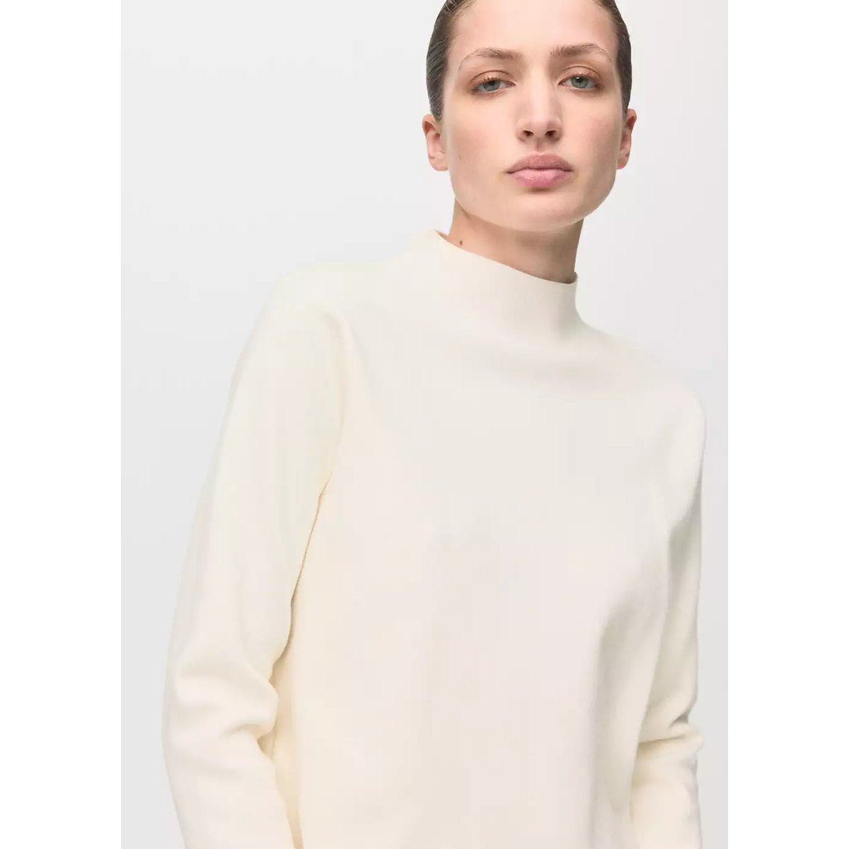 Pull-over maille col montant écru, MANGO